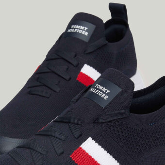 Tommy Hilfiger  - Tommy Hilfiger - TH runner knit stripes | Sneakers marineblå