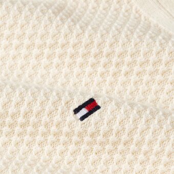 Tommy Hilfiger  - Tommy Hilfiger - Oval structure crew neck | Strik Off White