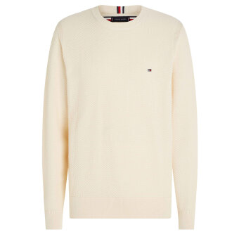 Tommy Hilfiger  - Tommy Hilfiger - Oval structure crew neck | Strik Off White