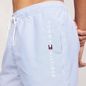 Tommy Hilfiger  - Tommy Hilfiger - Drawstring stripe swim shorts | Badeshorts Blå Strib