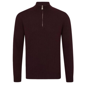 Oscar Jacobson - Oscar Jacobson - Patton halfzip sweater | Strik Cherry red