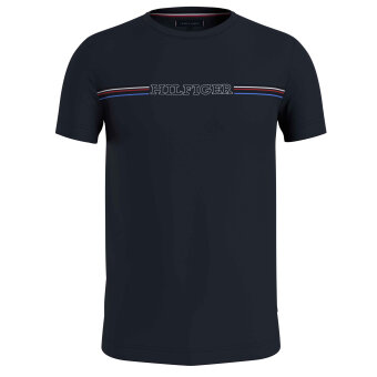 Tommy Hilfiger  - Tommy Hilfiger - Stripe chest tee | T-shirt Marineblå
