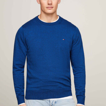 Tommy Hilfiger  - Tommy Hilfiger - Mouline organic cot. crew | Strik Marineblå