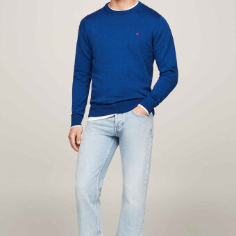 Tommy Hilfiger  - Tommy Hilfiger - Mouline organic cot. crew | Strik Marineblå