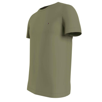 Tommy Hilfiger  - Tommy Hilfiger - Stretch slim fit tee | T-shirt Lys Olivengrøn