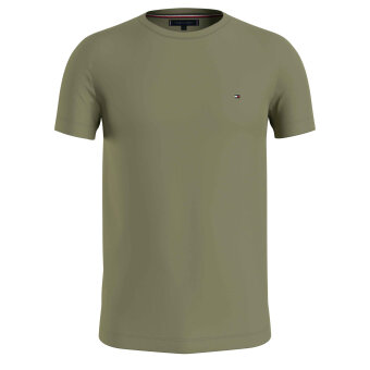 Tommy Hilfiger  - Tommy Hilfiger - Stretch slim fit tee | T-shirt Lys Olivengrøn