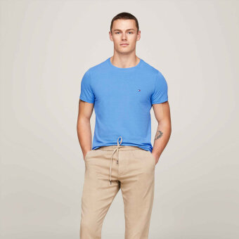 Tommy Hilfiger  - Tommy Hilfiger - Stretch slim fit tee | T-shirt Turkis