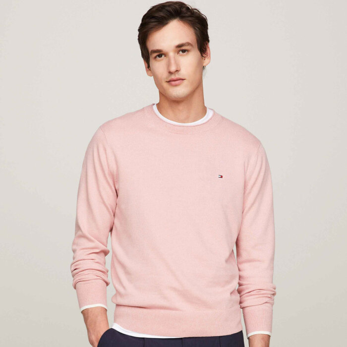 Tommy Hilfiger  - Tommy Hilfiger - Mouline organic crew neck | Strik Pudder Tommy Hilfiger  - Tommy Hilfiger - Mouline organic crew neck | Strik Pudder