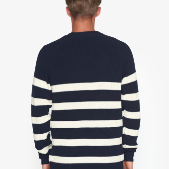 Signal - Signal - Kalvin rib stripe crew | Strik Marineblå