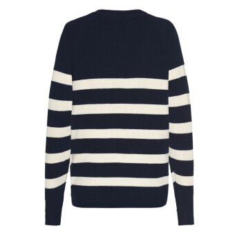 Signal - Signal - Kalvin rib stripe crew | Strik Marineblå