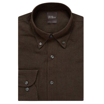 Oscar Jacobson - Oscar Jacobson - Signature linen | Hørskjorte Brun