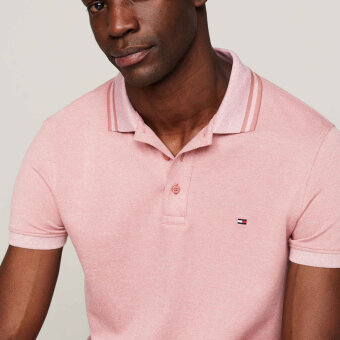 Tommy Hilfiger  - Tommy Hilfiger -  Pretwist mouline slim | Polo T-shirt Pudder