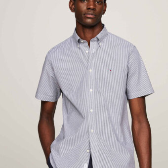 Tommy Hilfiger  - Tommy Hilfiger - Flex multi stripe shirt | K/Æ Skjorte Marineblå