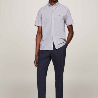 Tommy Hilfiger  - Tommy Hilfiger - Flex multi stripe shirt | K/Æ Skjorte Marineblå