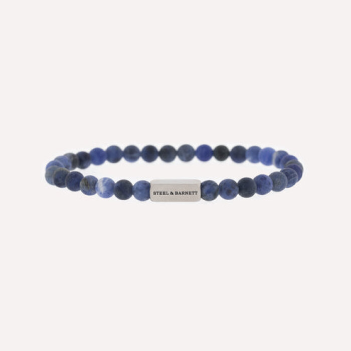 STEEL & BARNETT - Steel & Barnett - Natural Ned | Armbånd Matt Sodalite