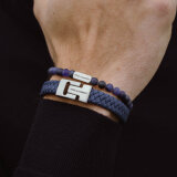 STEEL & BARNETT - Steel & Barnett - Natural Ned | Armbånd Matt Sodalite
