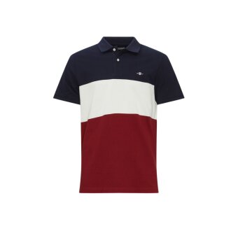 Gant - Gant - Block stripe | Polo T-shirt Marineblå