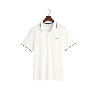 Gant - Gant - Tipping pique | Polo T-shirt Hvid