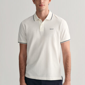 Gant - Gant - Tipping pique | Polo T-shirt Hvid