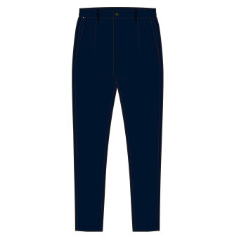 Tommy Hilfiger  - Tommy Hilfiger - Pleated Straight Chino | Lærredsbuks Marineblå