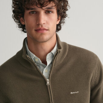 Gant - Gant - Pique strik | Cardigan Grøn