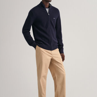 Gant - Gant - Pique zip | Cardigan Marineblå