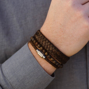 STEEL & BARNETT - Steel & Barnett - Stones | Armbånd Matt Bronzite