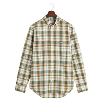 Gant - Gant - Cotton linen check shirt | Skjorte Grøn
