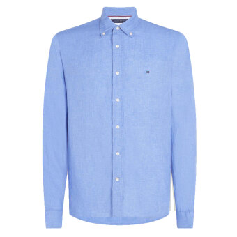 Tommy Hilfiger  - Tommy Hilfiger - Pigment dyed linen shirt | Hørskjorte Turkis