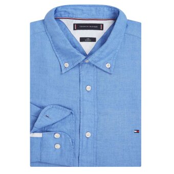 Tommy Hilfiger  - Tommy Hilfiger - Pigment dyed linen shirt | Hørskjorte Turkis