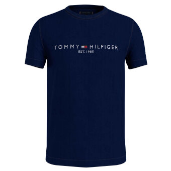 Tommy Hilfiger  - Tommy Hilfiger - TH garment dyed Tommy logo tee | T-shirt Marineblå