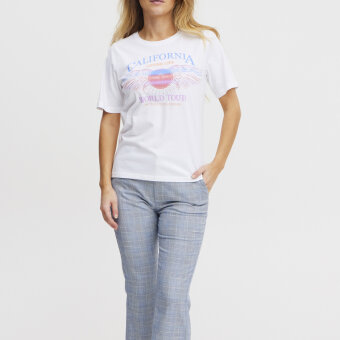 Pulz Jeans ( Dame )  - PULZ - PZBRIELLE WORLD | T-SHIRT BRIGHT WH
