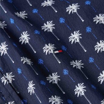 Tommy Hilfiger  - Tommy Hilfiger - TH mini palm print shirt | K/Æ Skjorte Marineblå