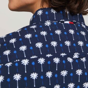 Tommy Hilfiger  - Tommy Hilfiger - TH mini palm print shirt | K/Æ Skjorte Marineblå