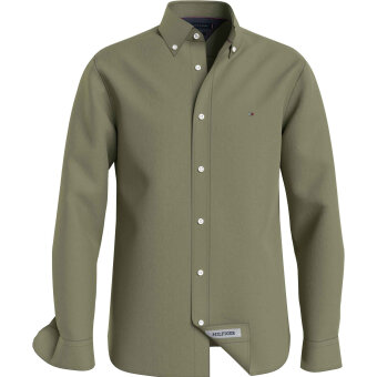 Tommy Hilfiger  - Tommy Hilfiger - Pigment Dyed Linen Shirt | Skjorte Faded Olive