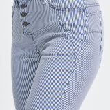 Pulz Jeans ( Dame )  - PULZ - PZNOLLY HW STRI SHO | SHORTS PEACOAT PRINT