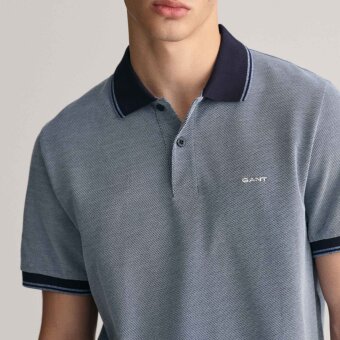 Gant - Gant - Oxford pique shirt ss | Polo T-shirt Blå