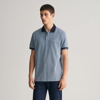 Gant - Gant - Oxford pique shirt ss | Polo T-shirt Blå