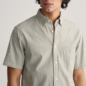 Gant - Gant - Seersucker stripe shirt | K/Æ Skjorte Grøn