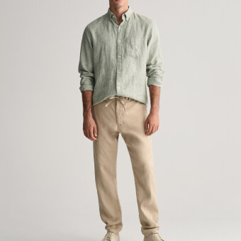 Gant - Gant - Relaxed linen pants | Hørbuks Sand