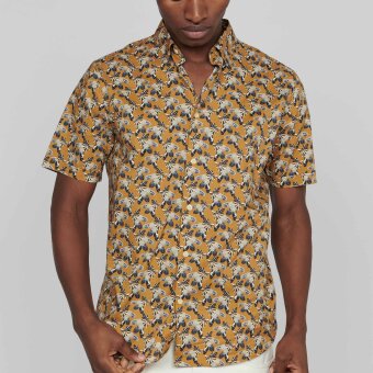 Matinique - Matinique - Trostol shirt print | K/Æ Skjorte Yellow Brown