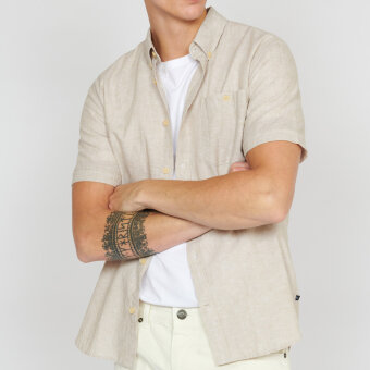 Matinique - Matinique - Trostol shirt hør | K/Æ Skjorte Plaza Taupe