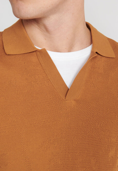 Matinique - Matinique - V Heritage polo | Polo Yellow Brown