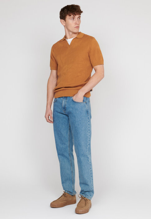 Matinique - Matinique - V Heritage polo | Polo Yellow Brown