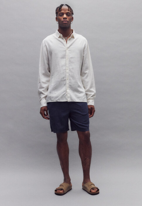 Solid - Solid - Aurelius linen | Hørshorts Insignia Blue