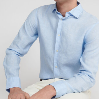 Matinique - Matinique - Marc llinen shirt | Hørskjorte Chambrey Blå