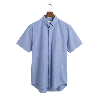 Gant - Gant - Cotton/linen | K/Æ Regular fit Skjorte Blå