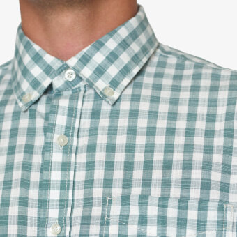 Signal - Signal - Geo small check | K/Æ Skjorte Ocean Teal
