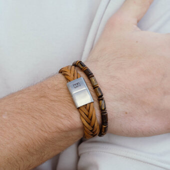 STEEL & BARNETT - Steel & Barnett - Colorful cal | Armbånd Tiger Eye