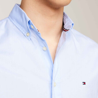 Tommy Hilfiger  - Tommy Hilfiger - Flex poplin shirt | K/Æ Skjorte Sweet Blue